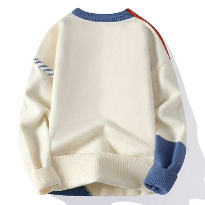 In Stock Japanese Cross-border Hot Autumn And Winter New Casual Round Neck Sweater Base Sweater Loose Sweater Men's Wear