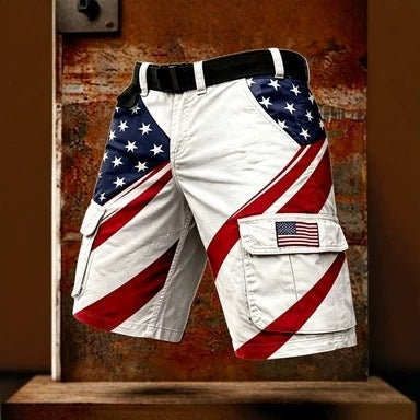 2026 Amazon Independent Site Cross-Border Outdoor Casual Shorts Men's Retro Printed Work Shorts