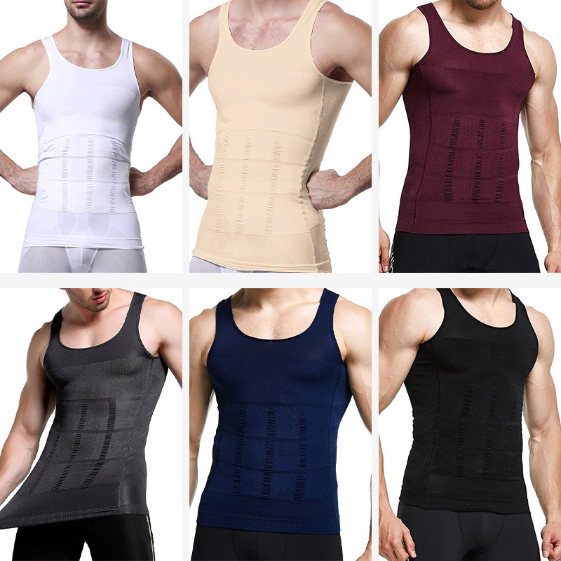 Cross-Border Men's Corset Belly Tight Corset Vest Body Shaping Men's Corset Outdoor Sports Vest