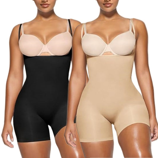 Faja moldeadora de una pieza sin costuras con soporte para los senos, corsé adelgazante, Body ajustado para Control de barriga