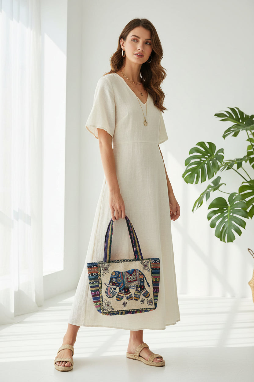 Women's Canvas Tote Bag - Large Capacity | Ideal for Outings and Daily Use