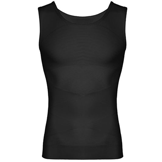 Men's Tummy Control Shapewear, Tight-Fitting Corset, Chest And Abdomen Shaping Elastic Breathable Mesh Vest, Direct Sale From Manufacturer