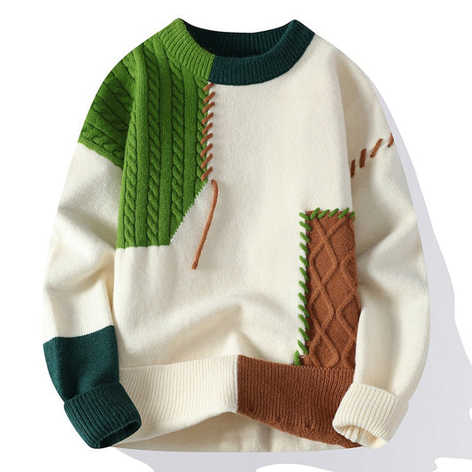 In Stock Japanese Cross-border Hot Autumn And Winter New Casual Round Neck Sweater Base Sweater Loose Sweater Men's Wear