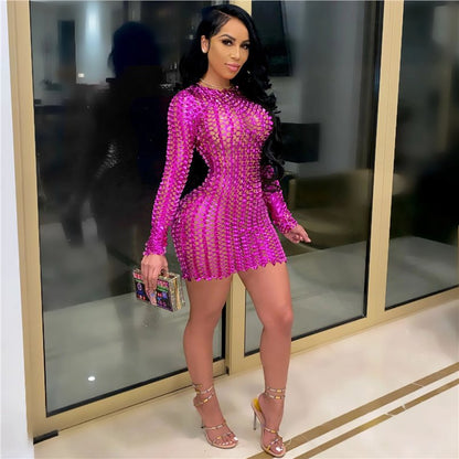 Women's Sexy Cutout Dress - European Style Tight for Nightclub and Parties
