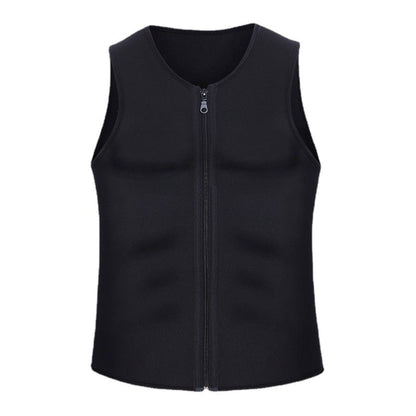 Cross-border Men's Sports Shaper Zipper Vest Sweat-resistant Clothing Neoprene Sweat-resistant European And American Fitness Corset