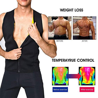 Cross-border Men's Sports Shaper Zipper Vest Sweat-resistant Clothing Neoprene Sweat-resistant European And American Fitness Corset