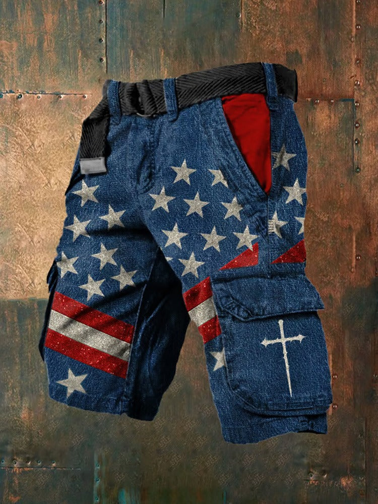 2026 Cross-Border Hot-Selling Imitation Denim Digital Print 3D Beach Shorts Amazon Independent Site Temu Best-Selling Comfortable Style