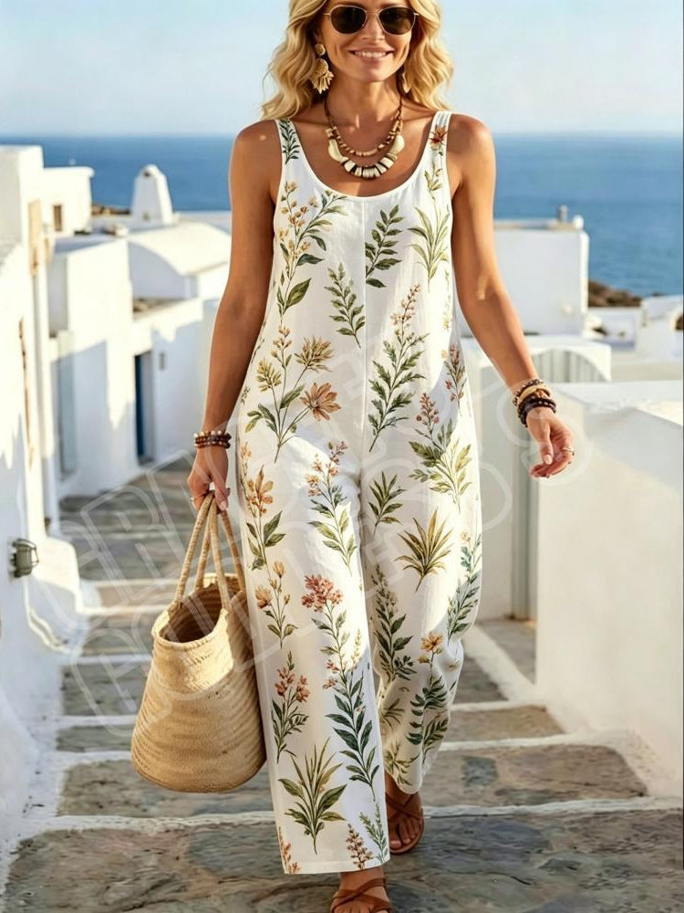 2026 Spring/Summer Cross-Border European And American New Style 3D Digital Print Women's Overalls Set Loose Casual Jumpsuit