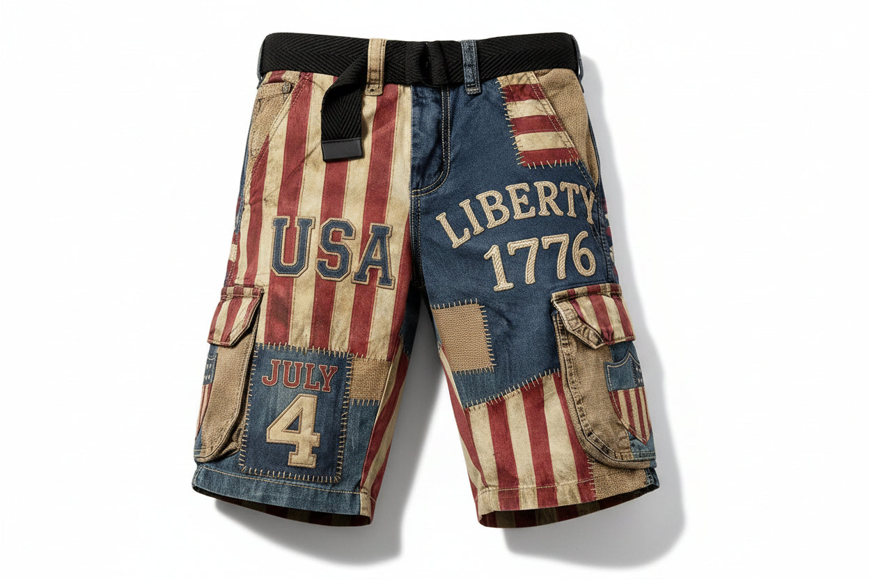 Shorts de Playa para Hombre – Estampado Digital 3D, Tela Imitación Denim#3