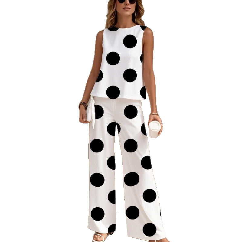 Cross-Border Amazon Europe And America 2026 Summer New 3D Digital Print Two-Piece Women's Sleeveless Vest Set