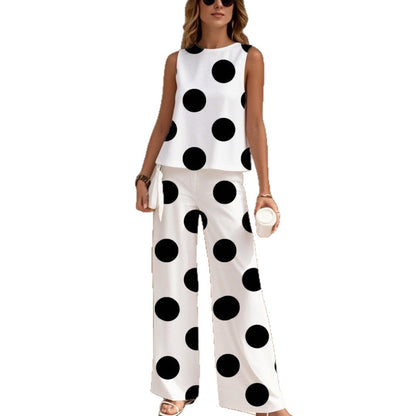 Cross-Border Amazon Europe And America 2026 Summer New 3D Digital Print Two-Piece Women's Sleeveless Vest Set
