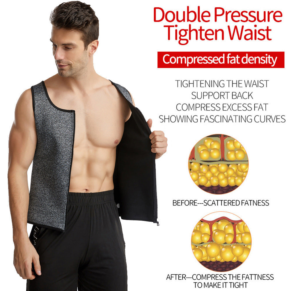 Men's Belly-Tinting Vest Body-Shaping Double-Breasted Body Shaping Shaping Shaping Shaping Shaping Beer Belly Meat-Hidden Hot-Fit Sports Tight-Fit Dress