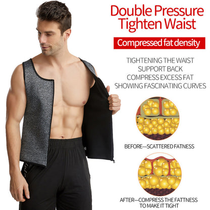 Men's Belly-Tinting Vest Body-Shaping Double-Breasted Body Shaping Shaping Shaping Shaping Shaping Beer Belly Meat-Hidden Hot-Fit Sports Tight-Fit Dress