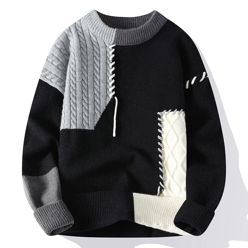In Stock Japanese Cross-border Hot Autumn And Winter New Casual Round Neck Sweater Base Sweater Loose Sweater Men's Wear
