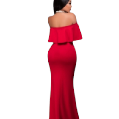 Dress solid red beauty combined with elegance