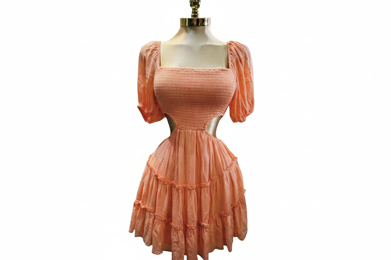 Vestido con abierto atrás en Orange color