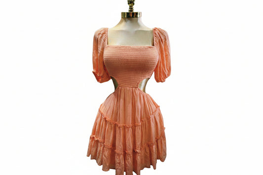 Vestido con abierto atrás en Orange color