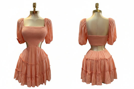 Vestido con abierto atrás en Orange color