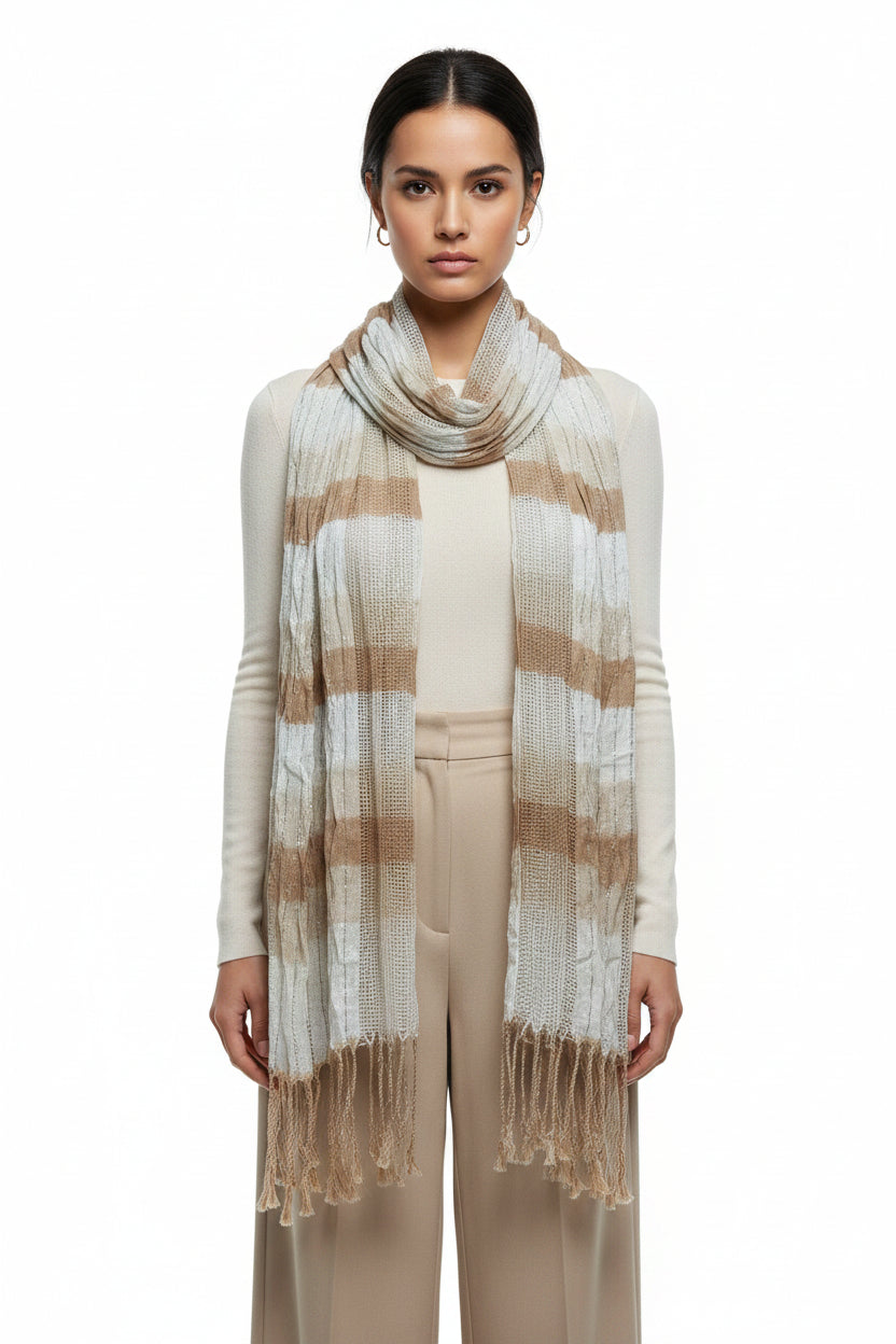 Elegant scarf with a touch of sparkle for any occasion Note: This product is not shipped without a minimum purchase required for shipping.