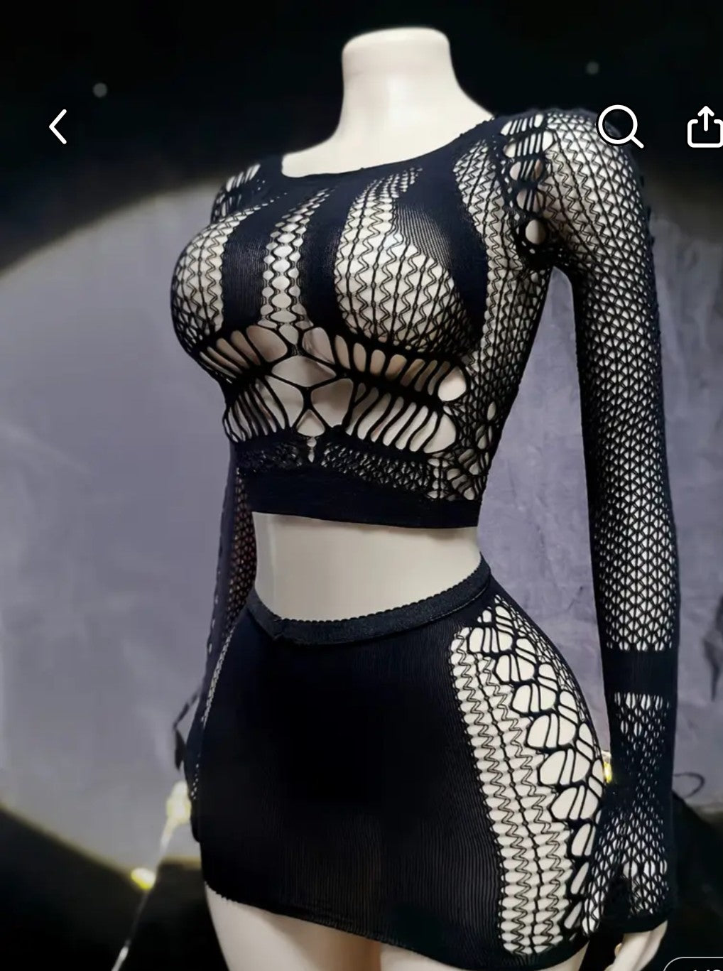 dos piezas tipo faldita en negro transparente