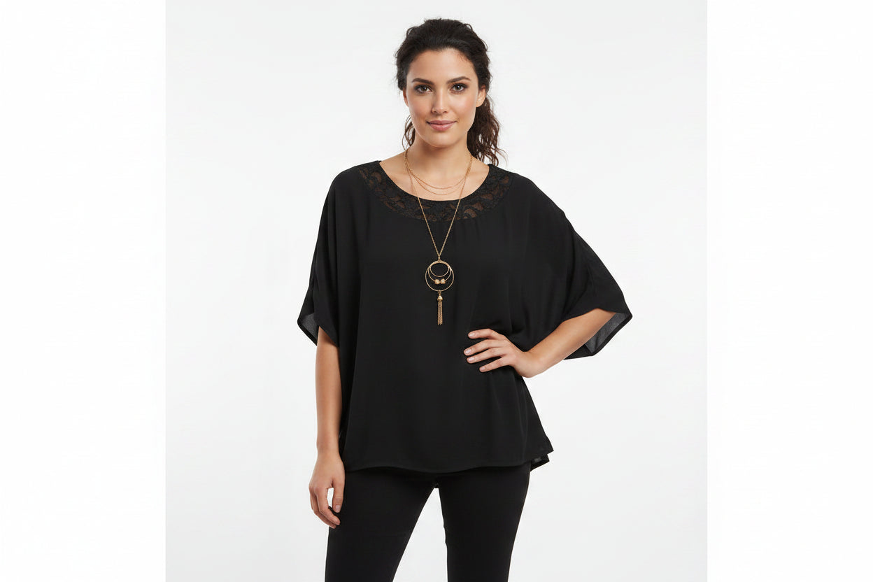 Blusa color con collar