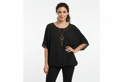 Blusa color con collar