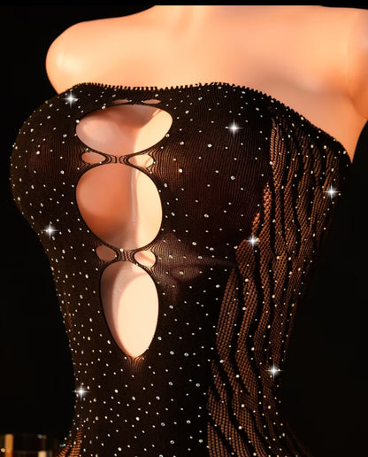 vestidito en lencería transparente con piedrita#17