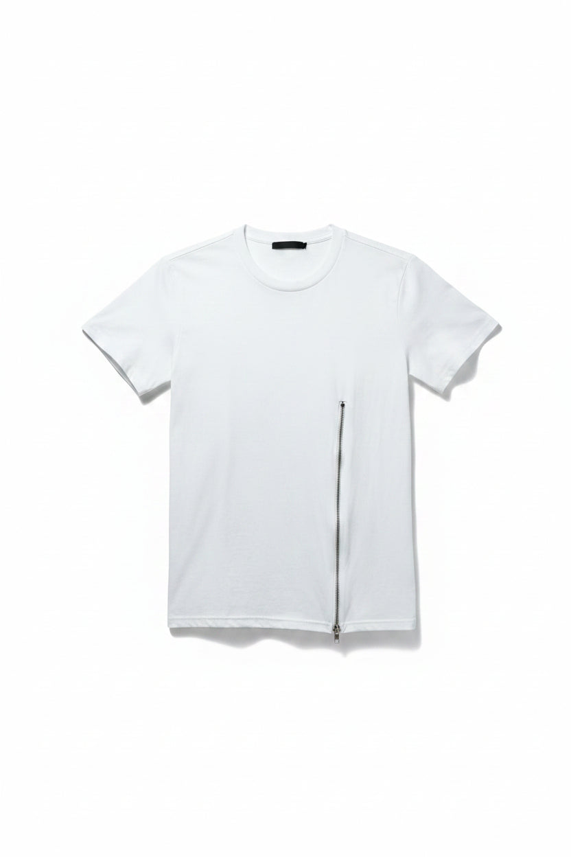 Teacher en blanco con zipper plateado