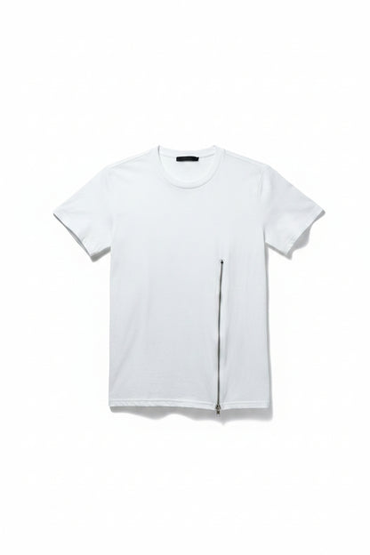 Teacher en blanco con zipper plateado