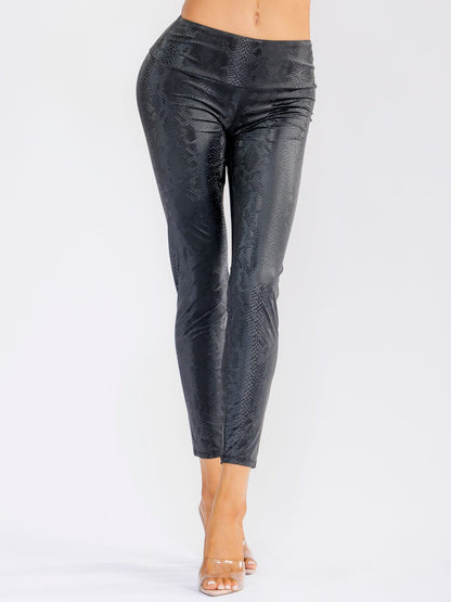 Leggings ajustados con estampado animal y cintura elástica para mujer