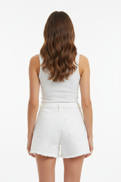 Pantalón corto en brillo color blanco con brillo# 3