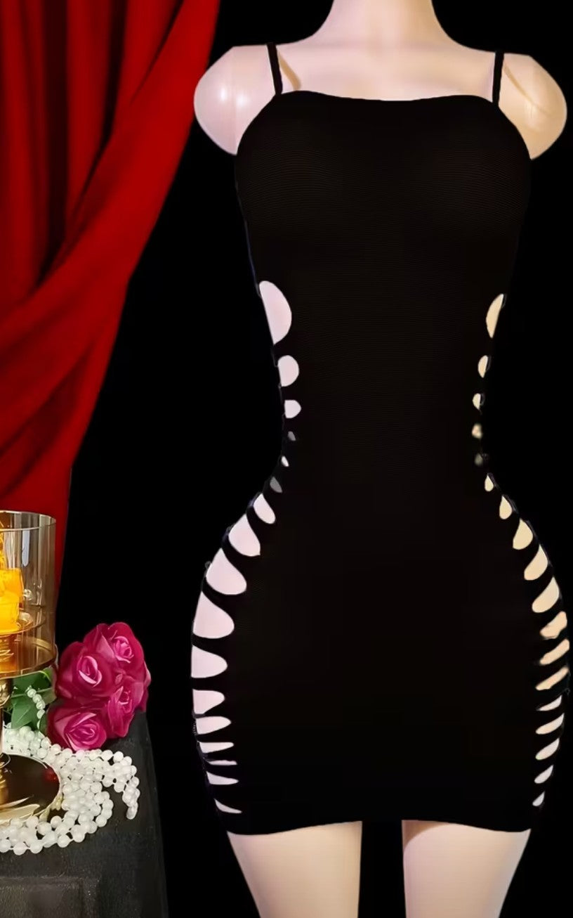 vestido  transparente negro #2