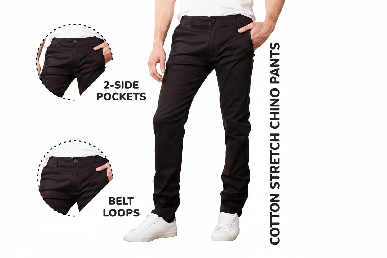 Pantalón negro sólido estrés