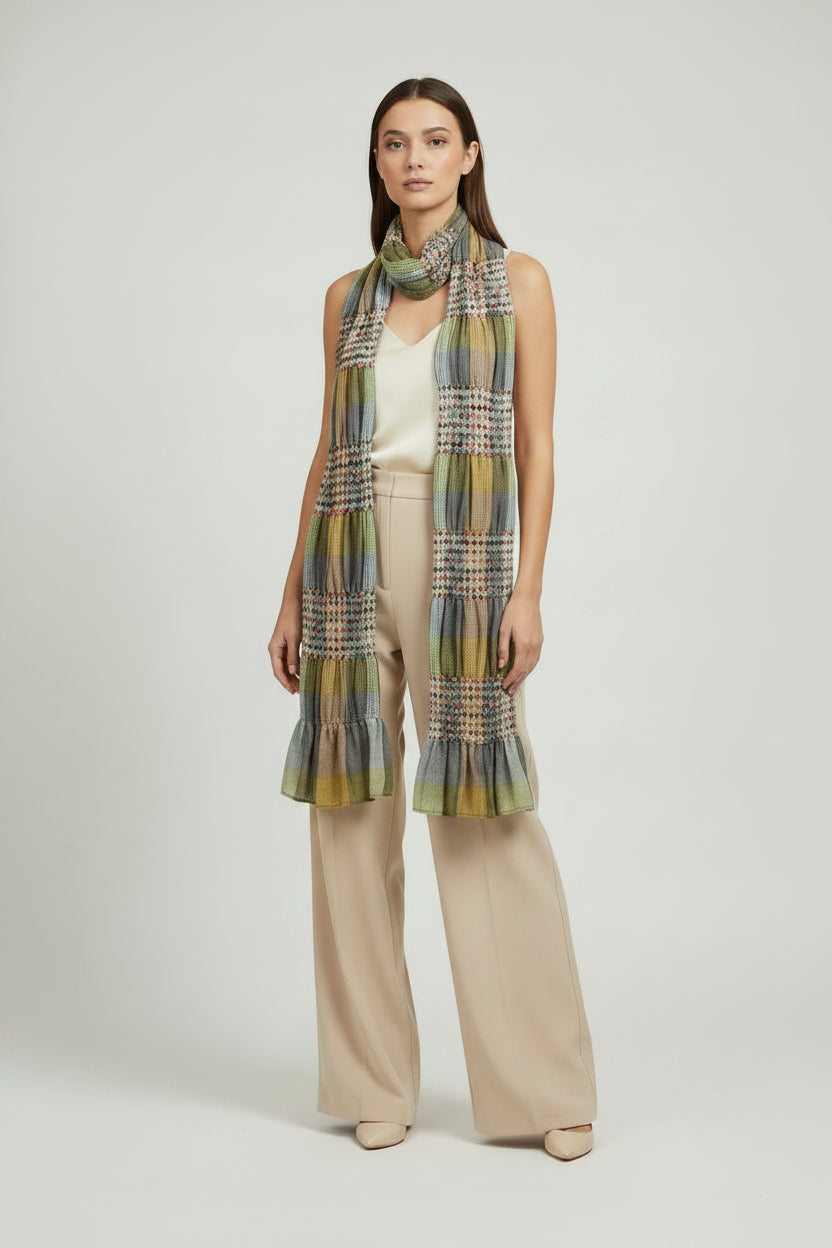 Multicolored winter scarf