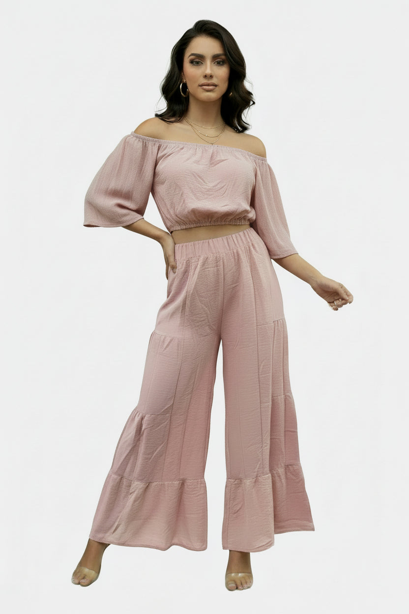 Conjunto de pantalón Palacio y blusa corta
