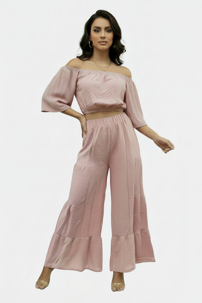 Conjunto de pantalón Palacio y blusa corta