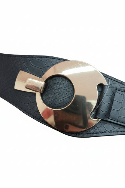 Elastic strap with gold design