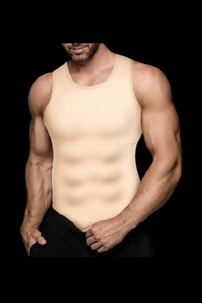Camiseta de hombre American Cross-Border Fake Muscle con estampado invisible