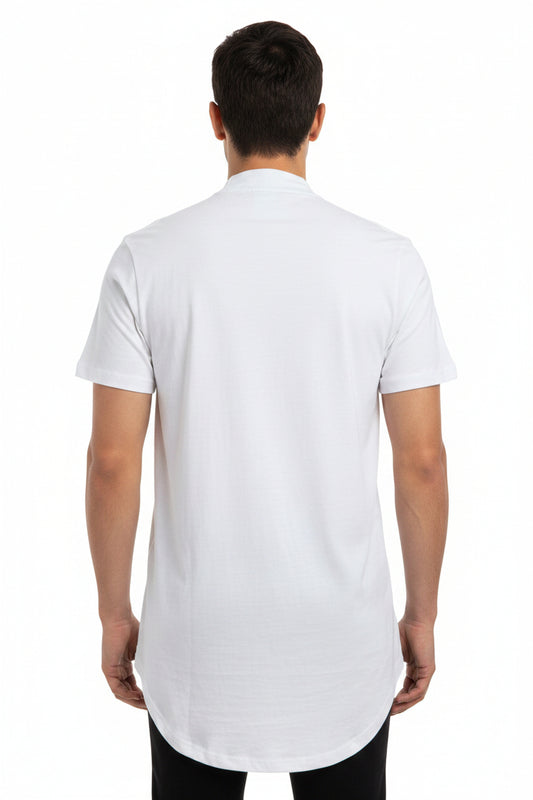 Teacher en blanco con zipper plateado