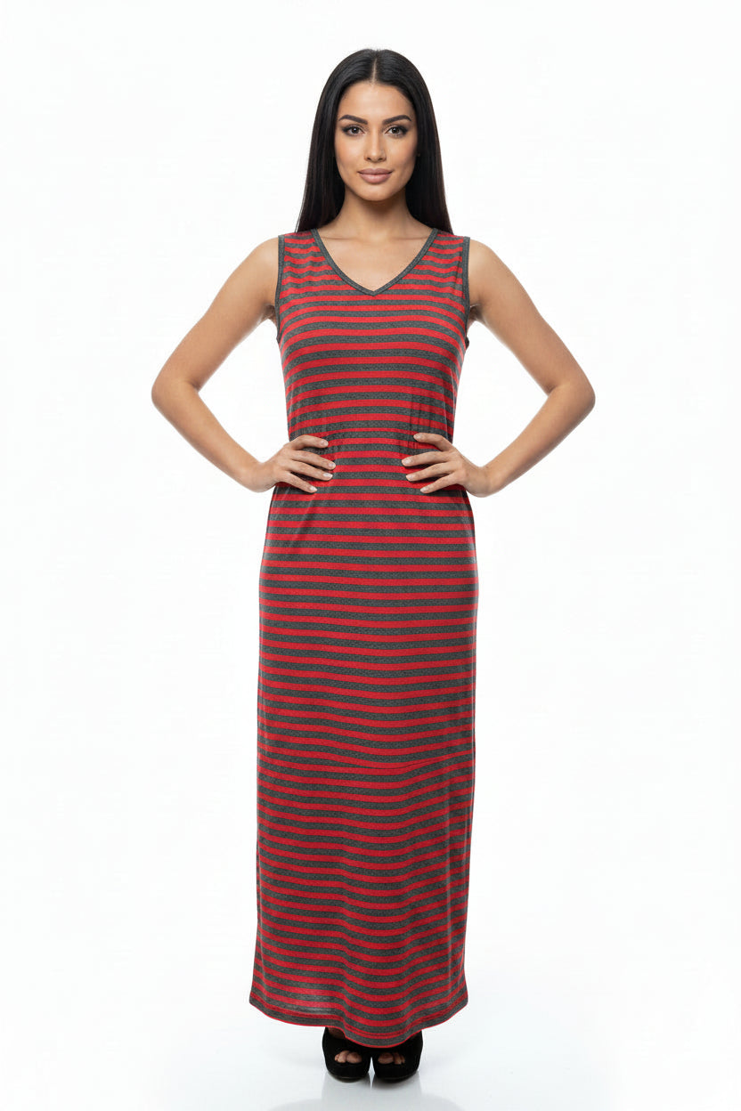 Hermoso vestido para el verano en raya