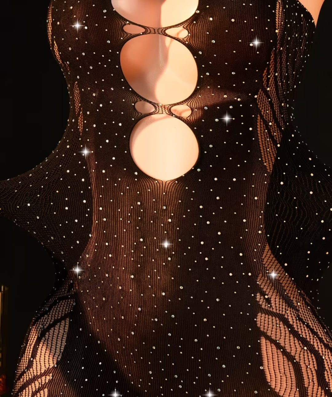 vestidito en lencería transparente con piedrita#17