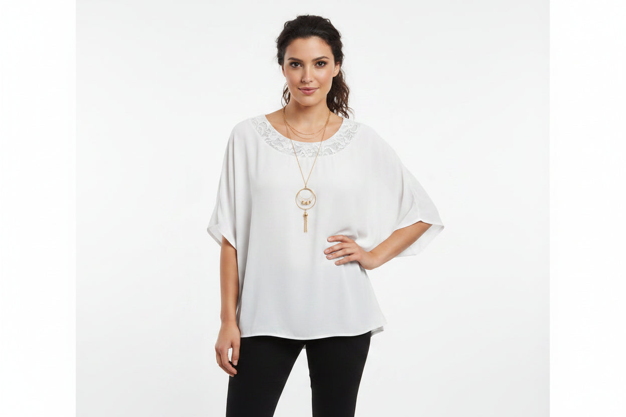 Blusa color con collar