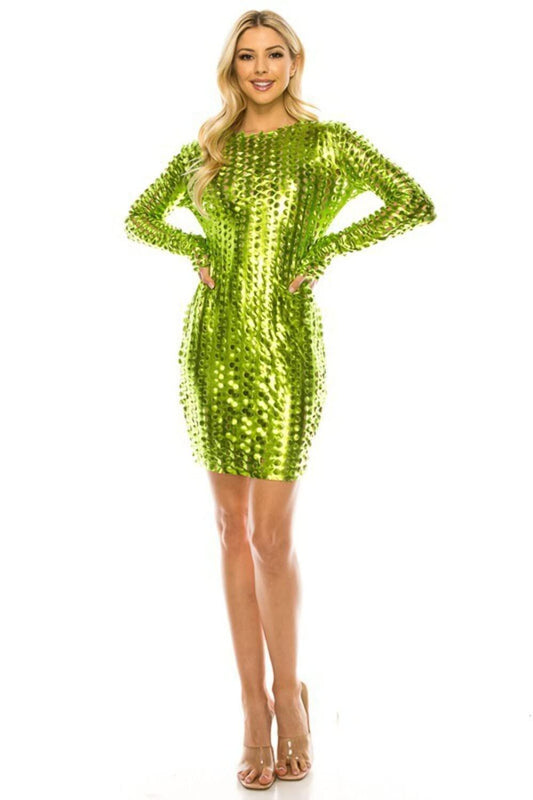 DRESS   CUTE GREEN MESH DRESS