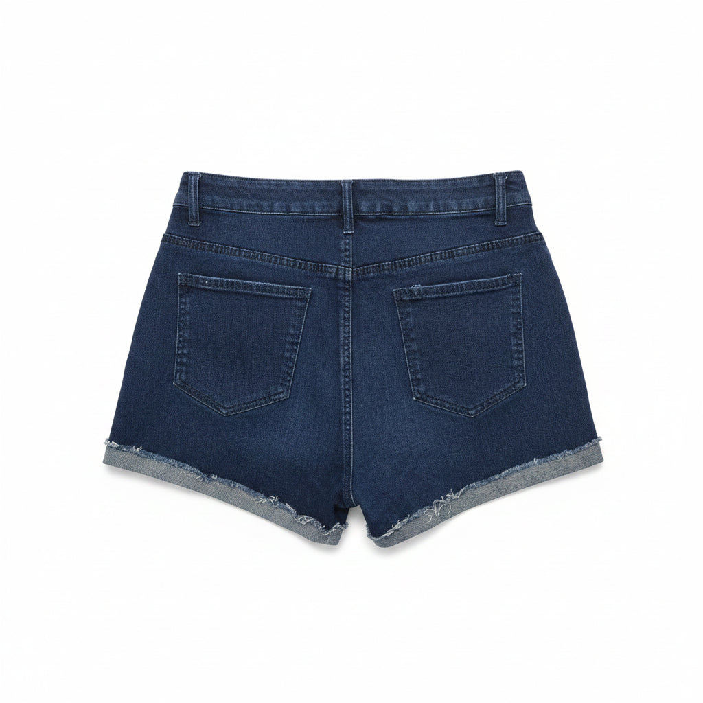 Pantalón corto en brillo color azul con brillo#2