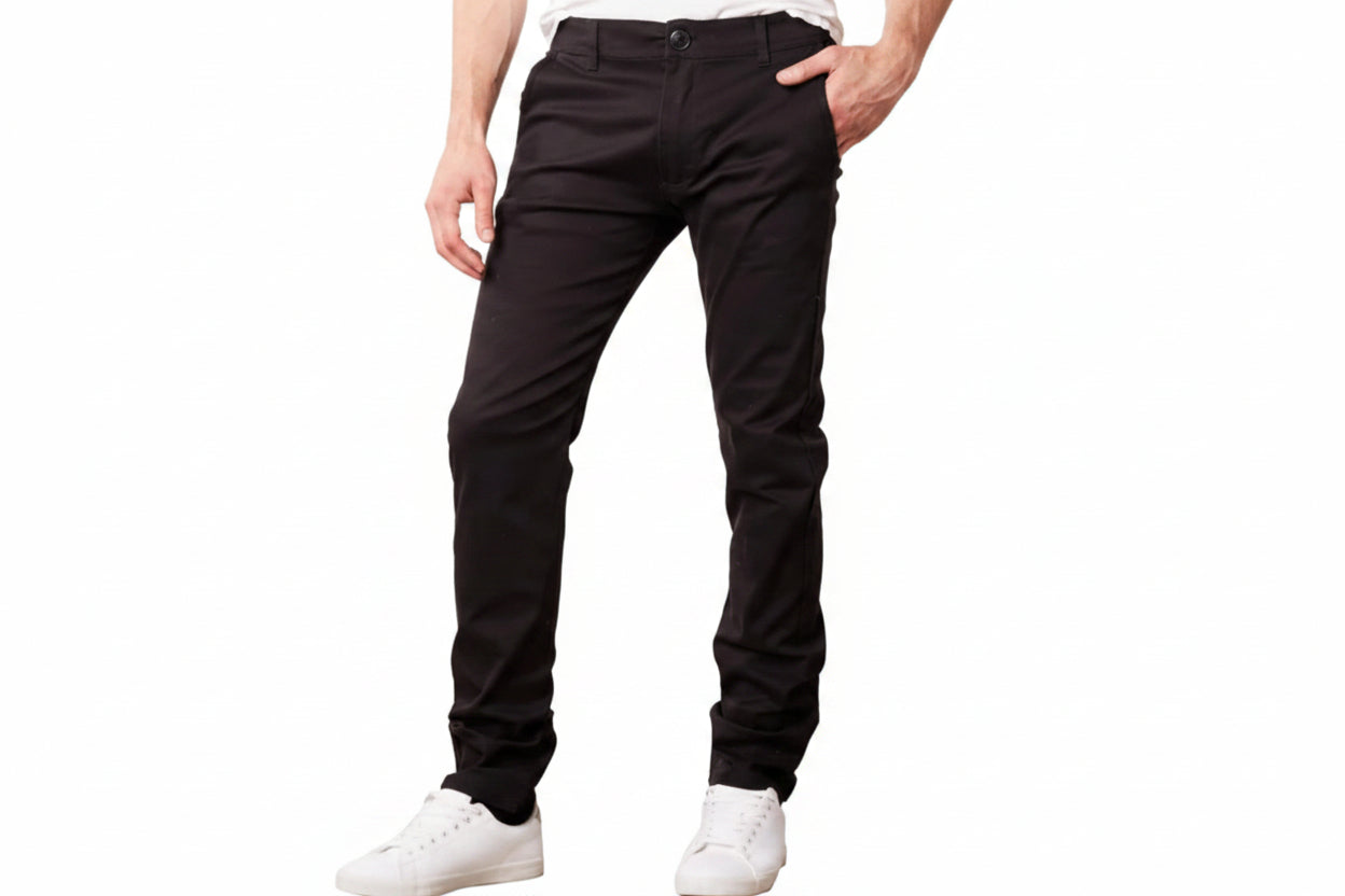 Pantalón negro sólido estrés