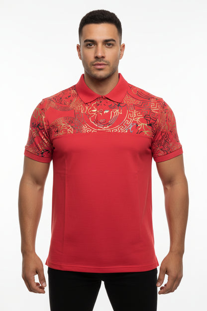 Suéter con cuello con diseño en Dorado