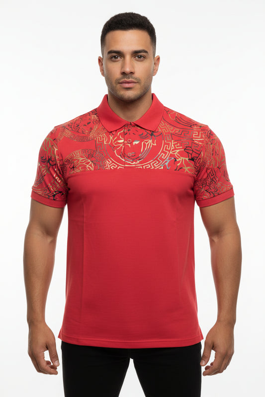 Suéter con cuello con diseño en Dorado