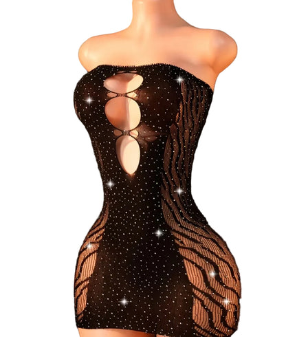 vestidito en lencería transparente con piedrita#17