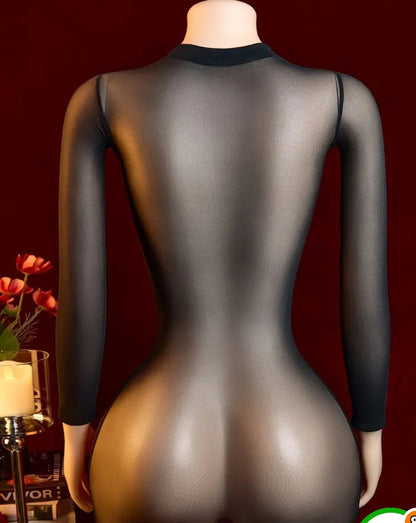 vestido transparente en negro#6v