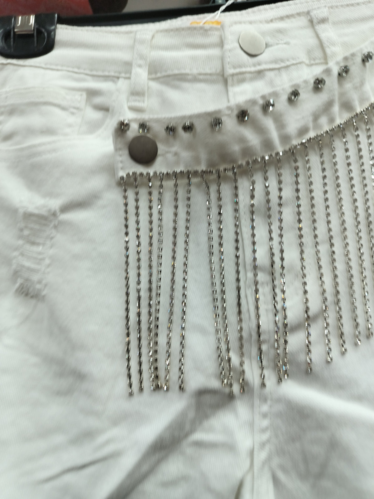 Pantalón corto en brillo color blanco con brillo# 3